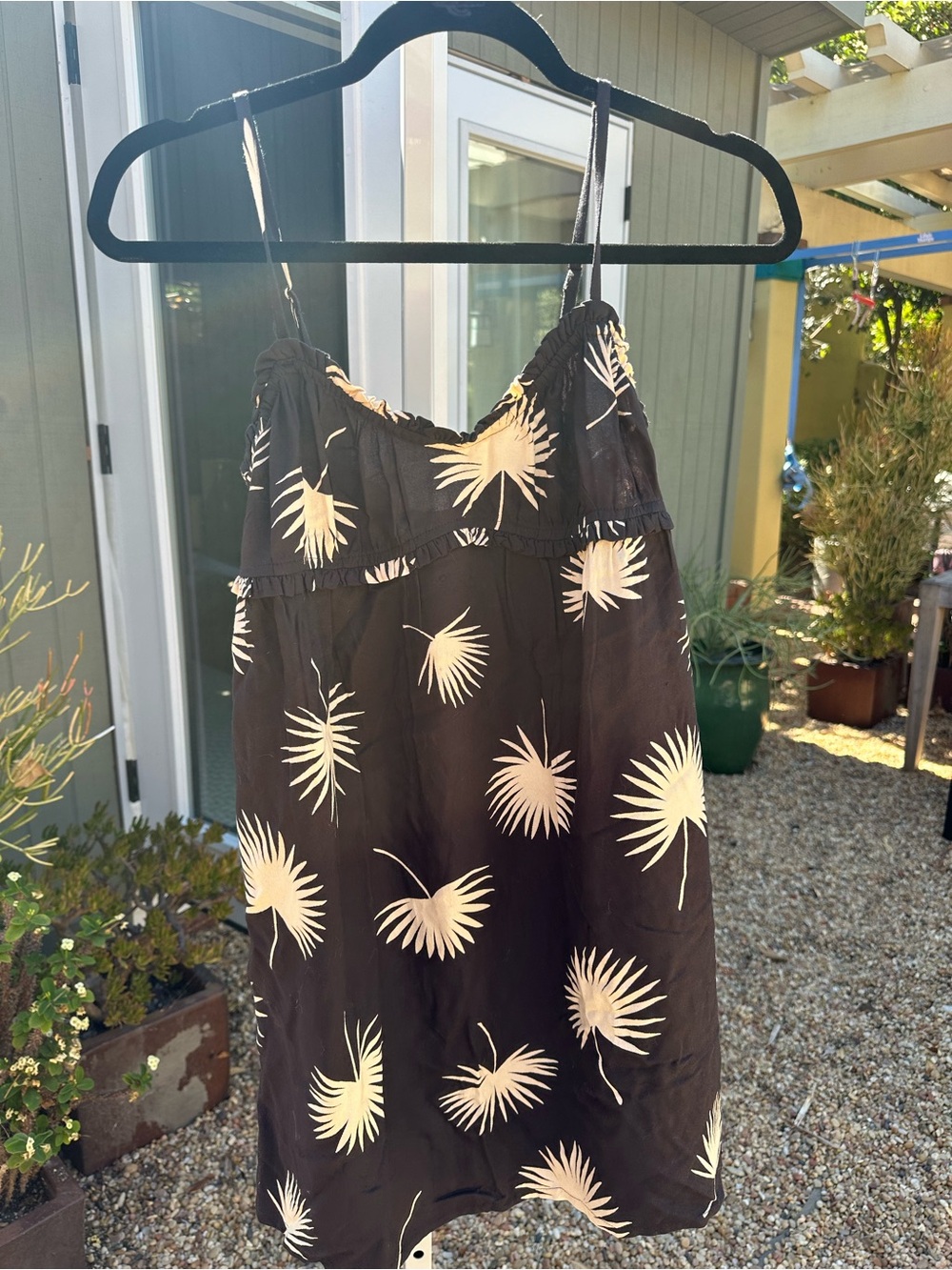 Volcom Black dress with Cream Palm Print